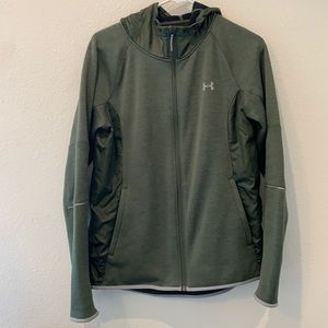 Olive green under armor Puffer/Hoodie hybrid